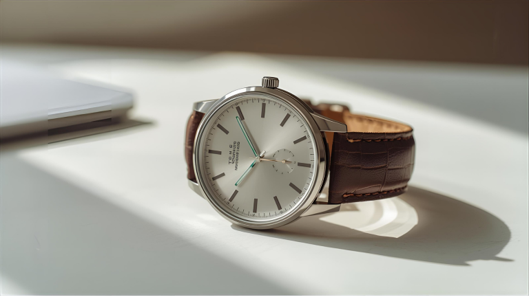 minimalist watch design showed on the table